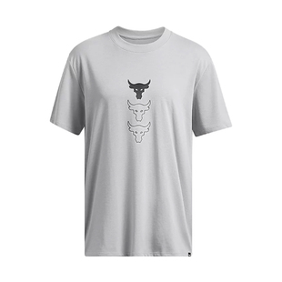 安德玛官方UA Project Rock 女子运动休闲高克重短袖T恤1386433