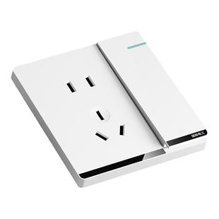 国际电工86型家用暗装墙壁一开五孔大板白色电源多孔开关插座面板