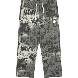 Aape旗舰店男装25春夏猿人街头喷墨涂鸦休闲潮流长裤卫裤C603XAO