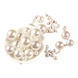 无孔珍珠散珠ABS米白色小珠子穿珠编织饰品配件手工仿珍珠diy材料