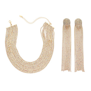 彩钻多层项链大气夸张时尚气质颈链choker新娘礼服配饰2025新款