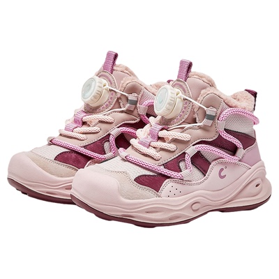 千百度童鞋2025新款儿童雪地靴女童运动鞋男童老爹冬季加绒大棉鞋