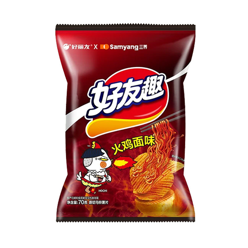 好丽友好友趣薯片火鸡面味70g大包装韩国泡菜味办公室休闲零食品