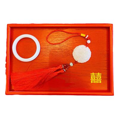 中式汉婚礼道具互绶礼龙凤佩玉镯