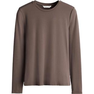 HM女装T恤冬季弹性圆领柔软舒适休闲修身打底衫套头上衣1191700