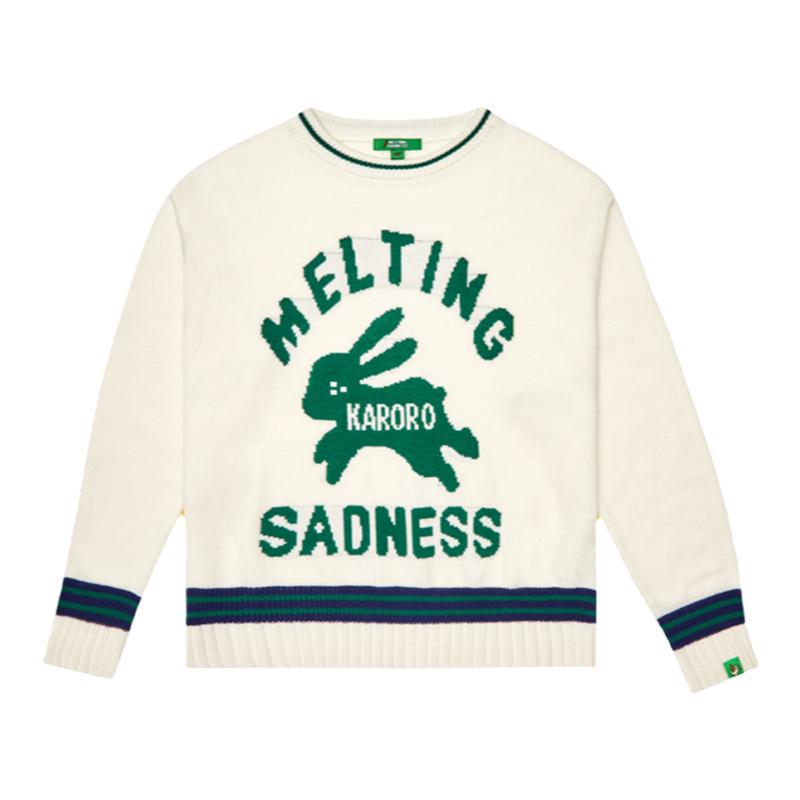 MeltingSadness春季情侣针织基础Logo提花圆领毛衣慵懒穿搭