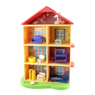 儿童佩奇过家家玩具车房子佩琪公仔一家四口玩偶套装新年礼物套装