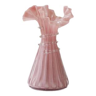中古风粉色裙摆花瓶轻奢高级感水养插花器法式高颜值装饰客厅摆件