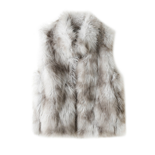 环保毛皮草无袖马甲外套女冬季叠穿保暖坎肩背心时尚气质马夹上衣