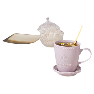 LE CREUSET酷彩法国永恒蕾丝系列浮雕花边碟马克杯餐桌垫隔热垫