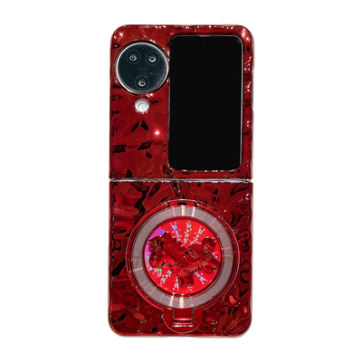 折叠屏创意电镀水波纹旋转马支架