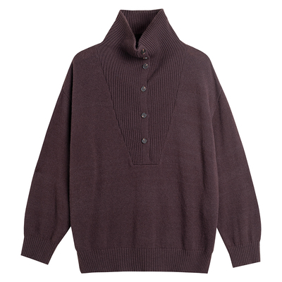 全羊毛高领针织套头衫