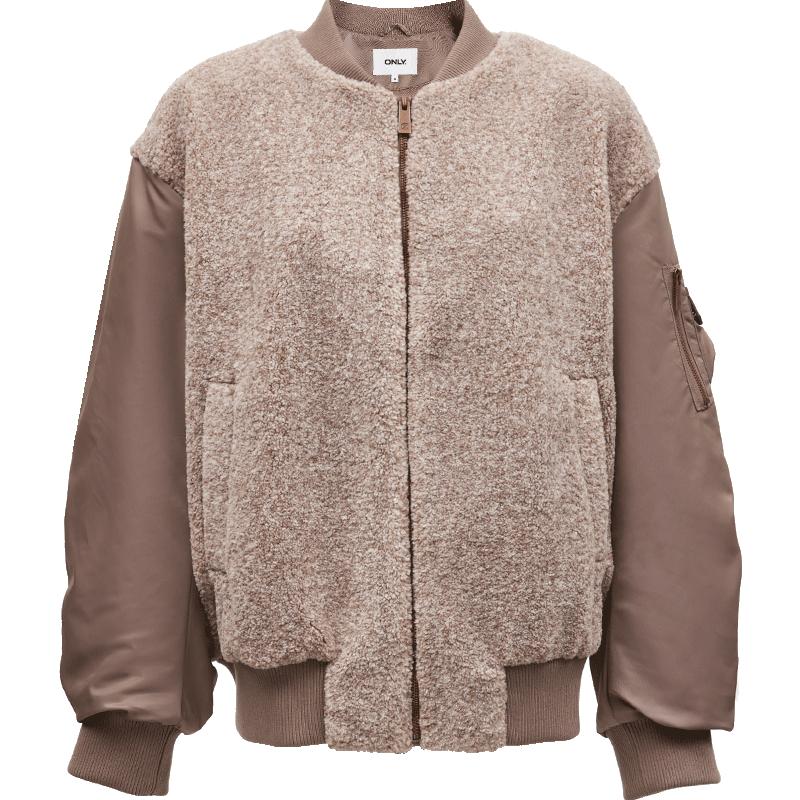 ONLY保暖拼接夹克棉服