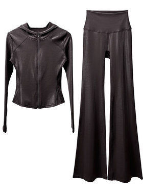 仿皮瑜伽服套装女2026新款秋冬