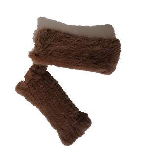 特卖水貂毛编织护腕半指貂毛手套护臂进口皮草保暖露指手套