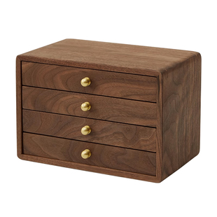 首饰盒收纳盒实木质高档精致手饰品耳环项链复古结婚礼物多层抽屉