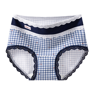 猫人女士内裤女纯棉全棉裆类似抗菌中腰天然女生高腰三角裤短裤