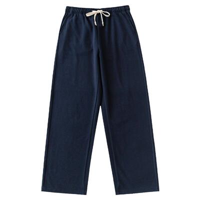 斜纹肌理感直筒长裤宽松日系