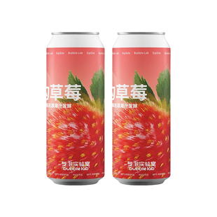 新品气泡实验室新生系列重构草莓水果西打果酒果味啤酒500ml罐装