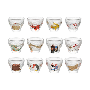 【自营】aderia日本进口十二生肖玻璃杯烧酒杯清酒具白酒杯生肖杯