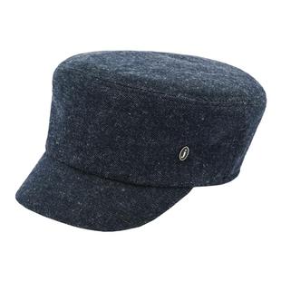 JOJOKUR 牛仔湛蓝色纯色汉麻透气圆顶弹力松紧骑士帽报童帽防晒帽