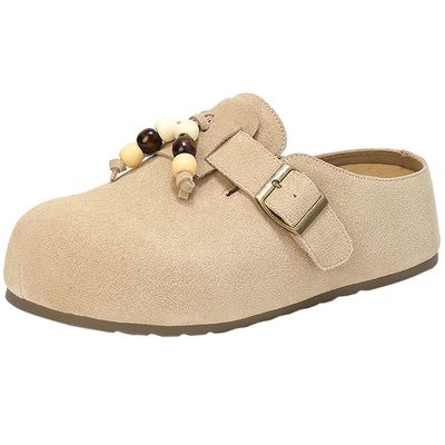 森达半托勃肯鞋女2025秋季新款时尚厚底增高居家外穿拖鞋ZTH94CH5