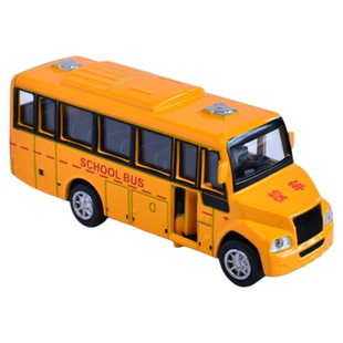 小巴士公交车仿真合金车模型校车双层巴士儿童玩具车迷你小汽车