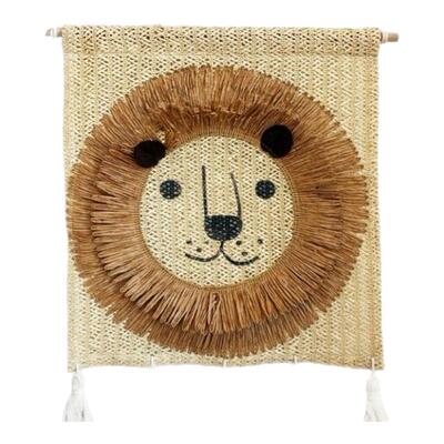 儿童房装饰挂毯编织狮子挂饰壁挂