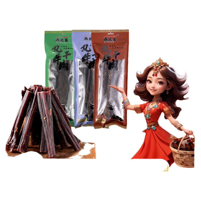 西北客新疆特产超风干牛肉手撕牛肉九成干麻辣牛肉健身追剧小零食