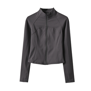 健身系列 女士加绒瑜伽服外套立领运动上衣修身运动健身服 秋冬款