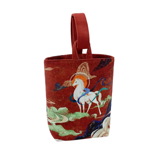 2026马年中国风敦煌白马手提水桶包复古手腕布包国潮博物馆礼品袋