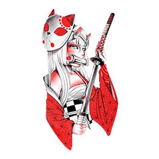 MG tattoo 日系浮世绘艺伎忍者图案花臂少女防水纹身贴纸