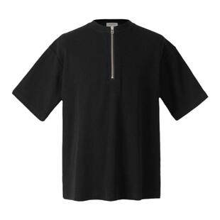 VLABMADE 高密全棉华夫格基础纯色半拉链YKK宽松T恤短袖300g重磅