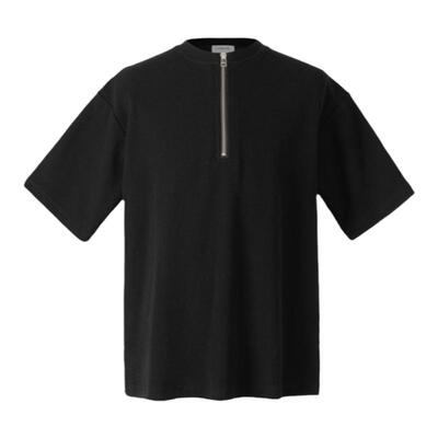 VLABMADE华夫格半拉链T恤