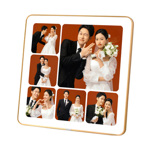 枫木人六宫格相框版画婚纱照摆台定制洗水晶相片多照片加打印挂墙