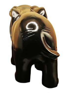 天然黑墨玉大象吸水摆件风水