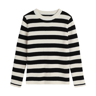 布丁哈鲁秋装女童洋气2026春秋季新款百搭儿童圆领毛衣针织衫