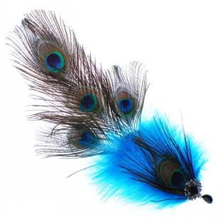 民族傣族舞蹈孔雀羽毛头饰女表演出夸张儿童小鸟尾巴立翘起来发夹