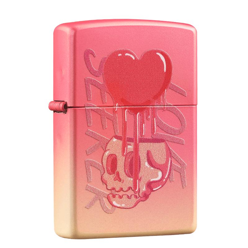 zippo打火机渐变彩印恋爱至死