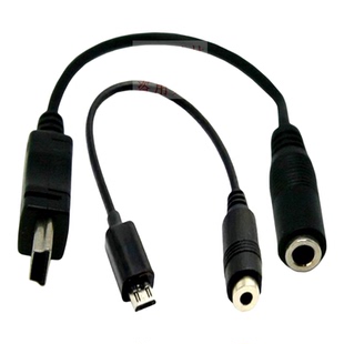 Micro安卓手机汽车T型接口miniusb转aux 3.5母耳机圆孔连接音频线