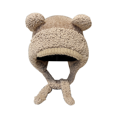 可爱小熊帽子秋冬季女士2025新款