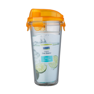 Glasslock进口耐热钢化玻璃杯女可爱水杯便携韩式学生杯子450ml