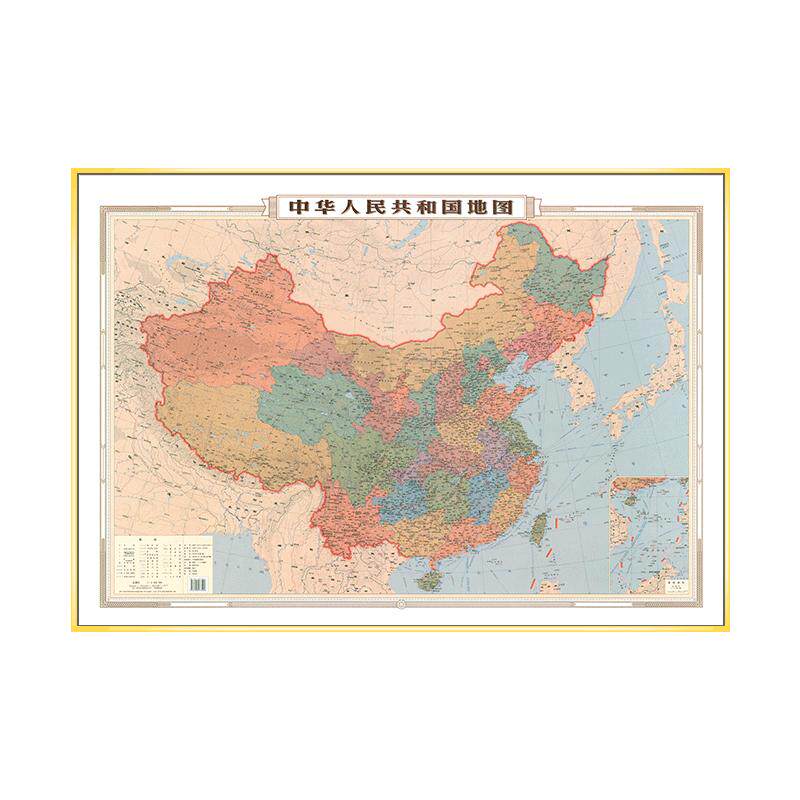 可标记客厅装饰画中国地图带框