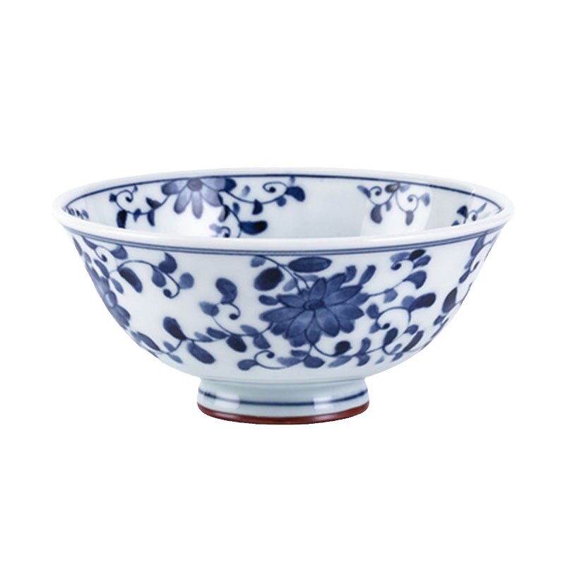 蓝凛堂光峰饭碗青花日式高脚防烫