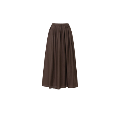 法式奶油白皱褶中长款半身裙