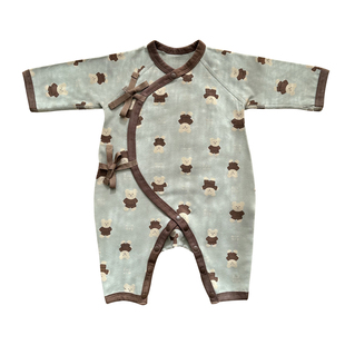 新生婴儿儿衣服春秋冬季护肚连体衣满月宝宝爬服打底衣婴幼儿睡衣