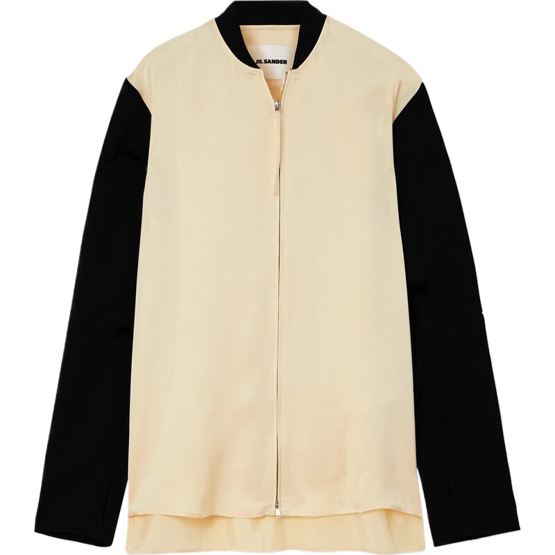 JIL SANDER 秋冬女士简约优雅撞色缎布外套