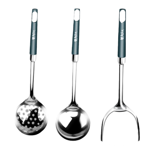 锅铲家用加厚炒菜勺子不锈钢汤勺漏勺厨房不粘锅铲子炒勺厨具套装