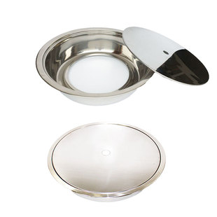 不锈钢火锅锅圈燃气炉液化气灶钢圈圆形下沉式带盖火锅桌补洞锅圈