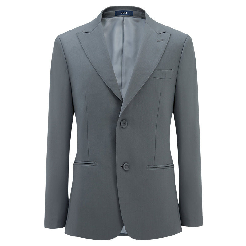 BONI/堡尼春夏新品商务西服套装净色全羊毛西装男士西裤AR183001A